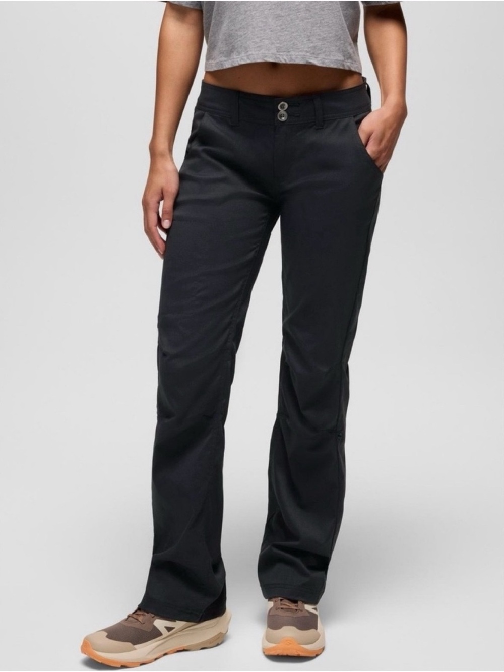 Prana Halle Hiking Pants 6 Slate Gray Regular Inseam Bootcut Stretch Gorpcore